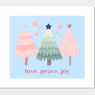 Pastel Christmas of Love, Peace and Joy! Posters and Art